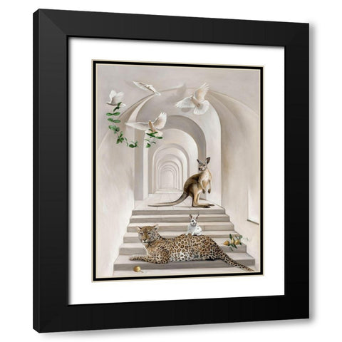 Menagerie Art Print Black Modern Wood Framed Art Print with Double Matting by Urban Road