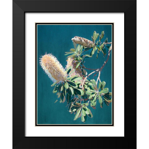 Twilight Banksia Art Print Black Modern Wood Framed Art Print with Double Matting by Urban Road