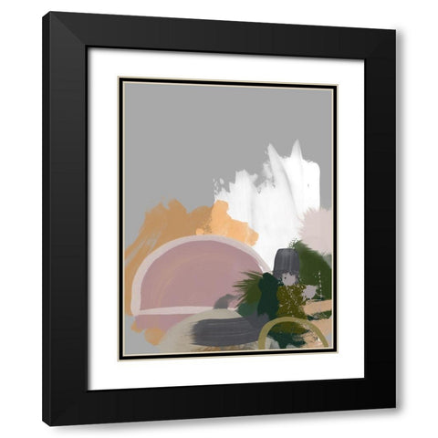 Half Moon Art Print Black Modern Wood Framed Art Print with Double Matting by Urban Road