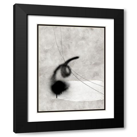 Fossilize II Black Modern Wood Framed Art Print with Double Matting by Urban Road