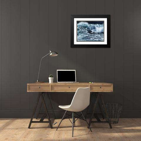 Mollymook  Black Modern Wood Framed Art Print with Double Matting by Urban Road