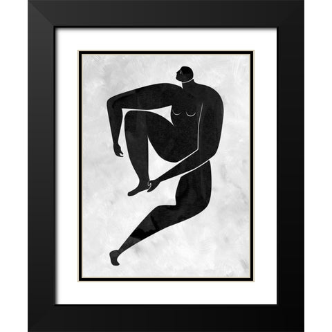 Lydia Cut-Out I Black Modern Wood Framed Art Print with Double Matting by Urban Road
