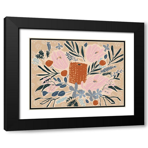 Flowers in Your Hair Black Modern Wood Framed Art Print with Double Matting by Urban Road