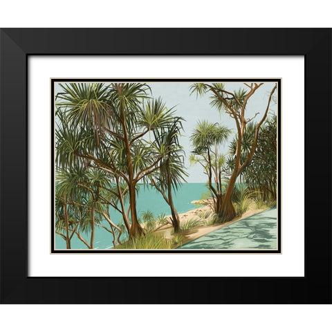 Sunshine Coast Black Modern Wood Framed Art Print with Double Matting by Urban Road