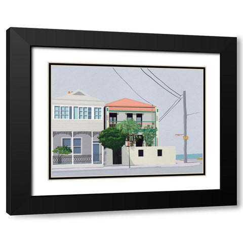 Parnell Place Black Modern Wood Framed Art Print with Double Matting by Urban Road