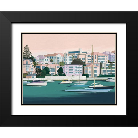 Yacht Club Canvas Art Print Black Modern Wood Framed Art Print with Double Matting by Urban Road