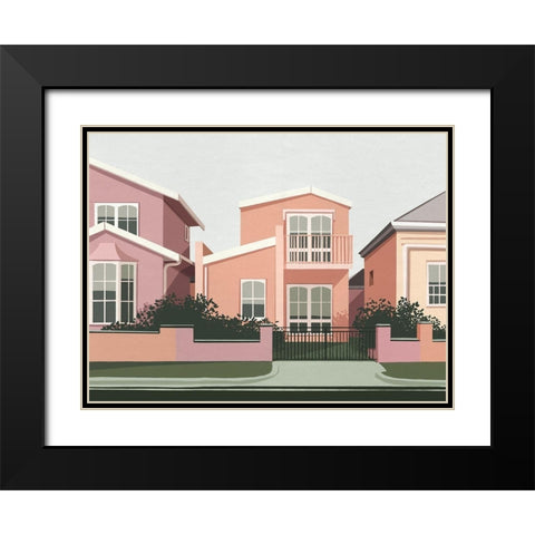 Toorak Black Modern Wood Framed Art Print with Double Matting by Urban Road