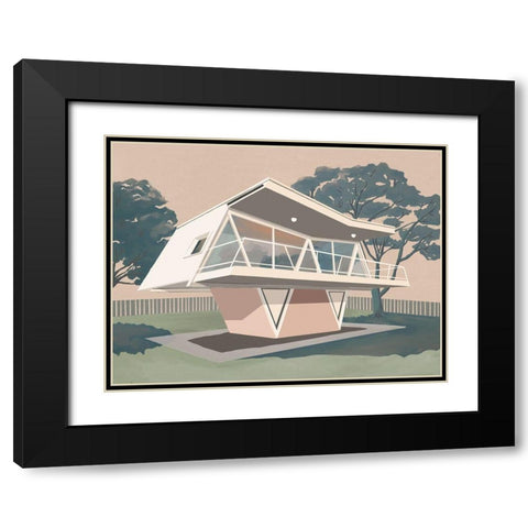 Futura House Black Modern Wood Framed Art Print with Double Matting by Urban Road