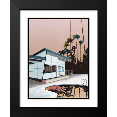 Sunset Drive Black Modern Wood Framed Art Print with Double Matting by Urban Road