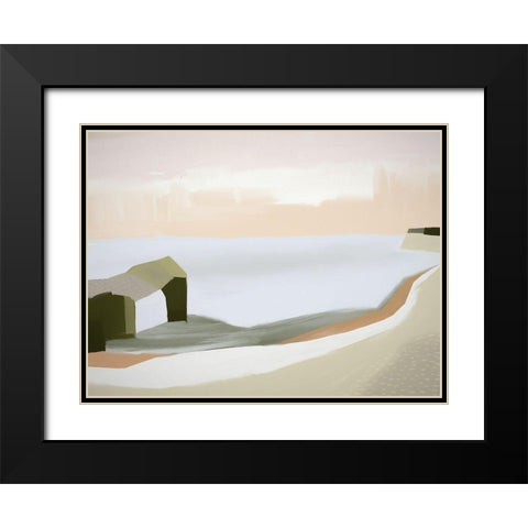 Panorama Point Black Modern Wood Framed Art Print with Double Matting by Urban Road