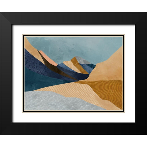 Blue Mountains Black Modern Wood Framed Art Print with Double Matting by Urban Road