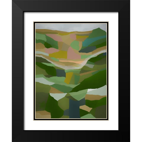 Tablelands Black Modern Wood Framed Art Print with Double Matting by Urban Road