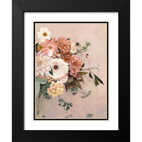 Terracotta Petals Black Modern Wood Framed Art Print with Double Matting by Urban Road