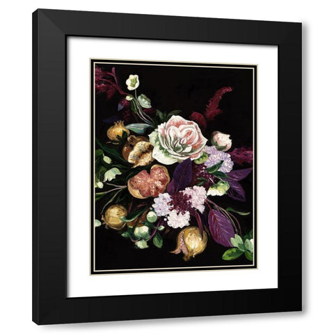 Fruit and Flowers Black Modern Wood Framed Art Print with Double Matting by Urban Road