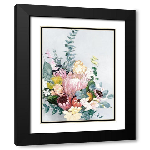 Pastel Blooms Black Modern Wood Framed Art Print with Double Matting by Urban Road
