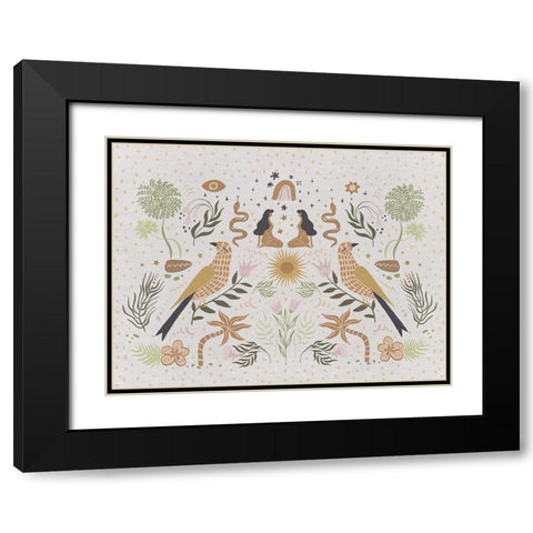 Songbird Salutations Black Modern Wood Framed Art Print with Double Matting by Urban Road