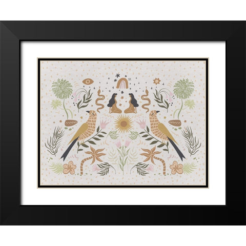 Songbird Salutations Black Modern Wood Framed Art Print with Double Matting by Urban Road