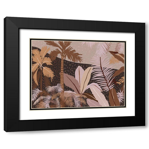 Dark Tropics Black Modern Wood Framed Art Print with Double Matting by Urban Road