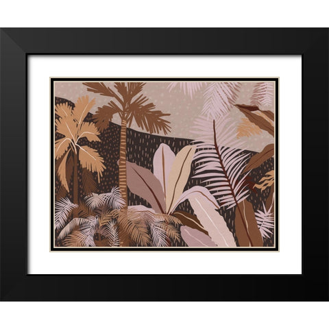 Dark Tropics Black Modern Wood Framed Art Print with Double Matting by Urban Road