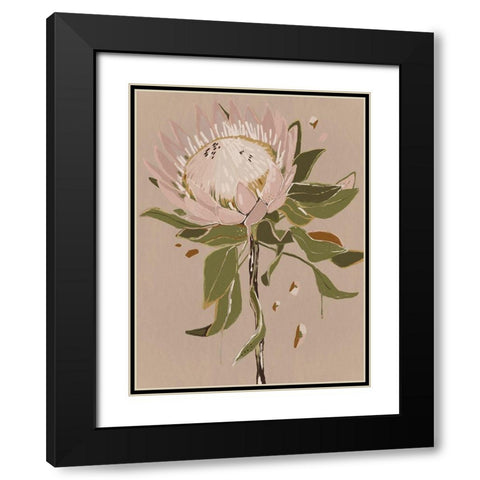 Neutral Protea Black Modern Wood Framed Art Print with Double Matting by Urban Road