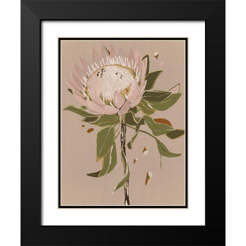 Neutral Protea Black Modern Wood Framed Art Print with Double Matting by Urban Road