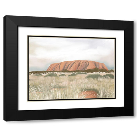Uluru Black Modern Wood Framed Art Print with Double Matting by Urban Road