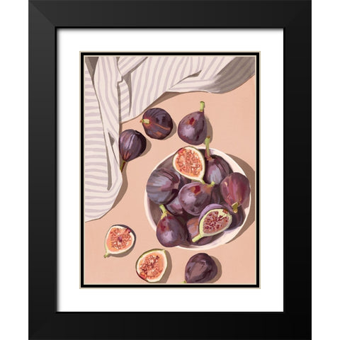 Fresh Figs Black Modern Wood Framed Art Print with Double Matting by Urban Road