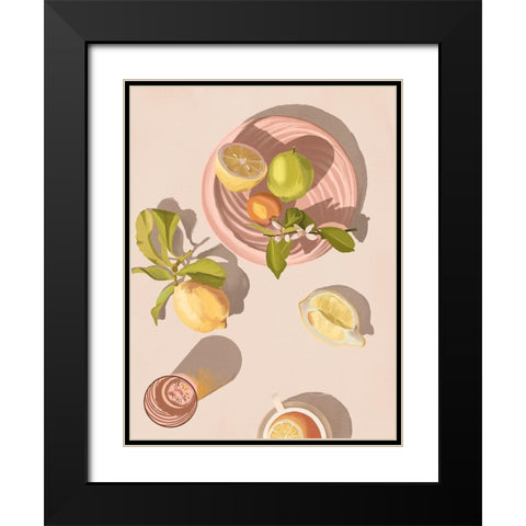 Citron Black Modern Wood Framed Art Print with Double Matting by Urban Road