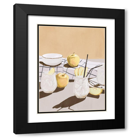 Apple Juice Black Modern Wood Framed Art Print with Double Matting by Urban Road