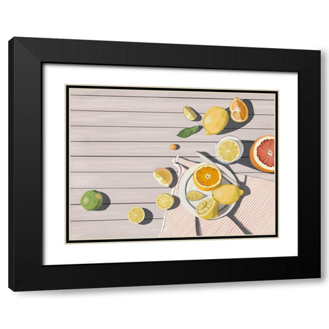 Summer Slice Black Modern Wood Framed Art Print with Double Matting by Urban Road