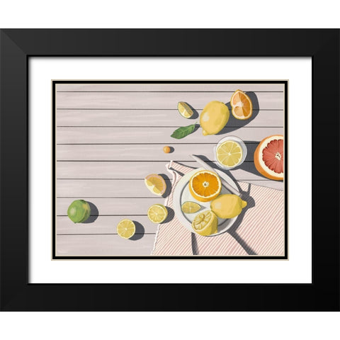 Summer Slice Black Modern Wood Framed Art Print with Double Matting by Urban Road