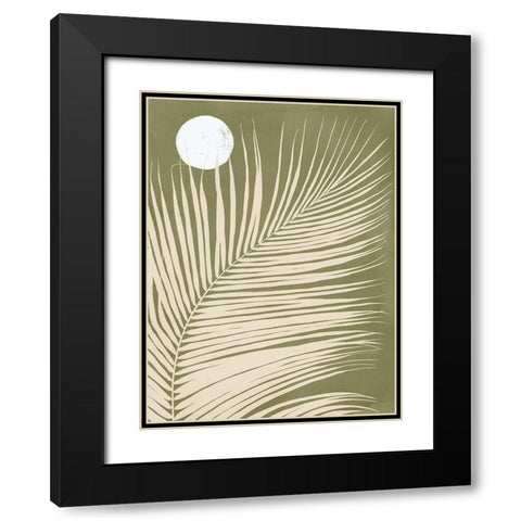 Under the Moonlight I Green Black Modern Wood Framed Art Print with Double Matting by Urban Road