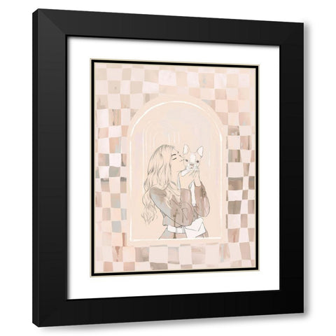 Kisses Black Modern Wood Framed Art Print with Double Matting by Urban Road