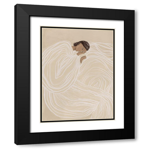 Delilah Dancing Black Modern Wood Framed Art Print with Double Matting by Urban Road