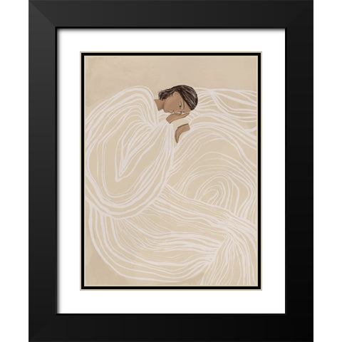 Delilah Dancing Black Modern Wood Framed Art Print with Double Matting by Urban Road
