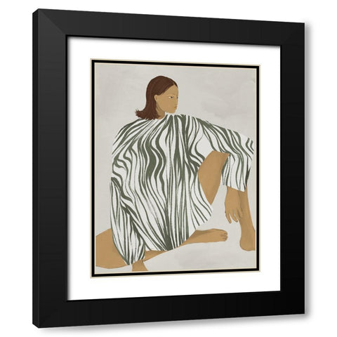 Delilah Daring Black Modern Wood Framed Art Print with Double Matting by Urban Road