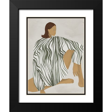 Delilah Daring Black Modern Wood Framed Art Print with Double Matting by Urban Road