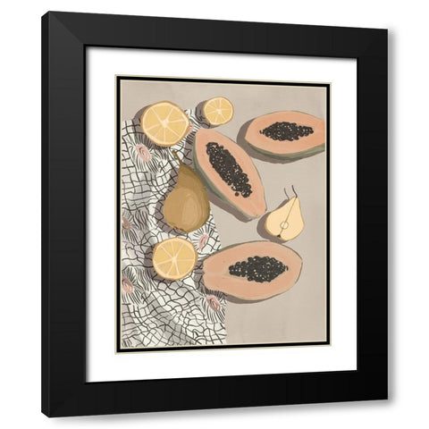 Fruta de bomba Black Modern Wood Framed Art Print with Double Matting by Urban Road