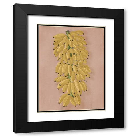 Platano I Pink Black Modern Wood Framed Art Print with Double Matting by Urban Road