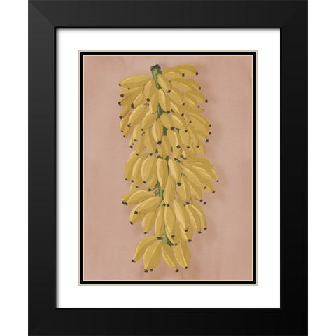 Platano I Pink Black Modern Wood Framed Art Print with Double Matting by Urban Road