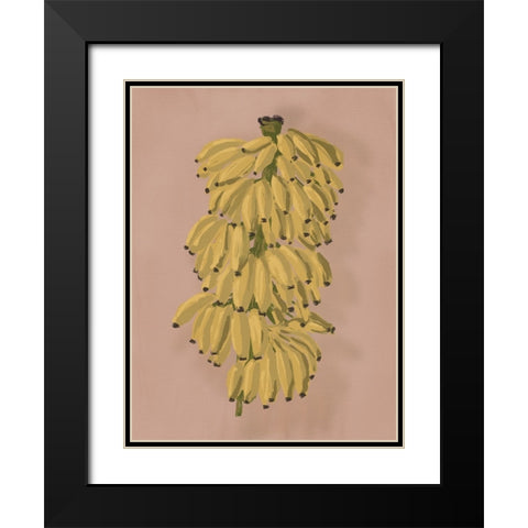 Platano II Pink Black Modern Wood Framed Art Print with Double Matting by Urban Road