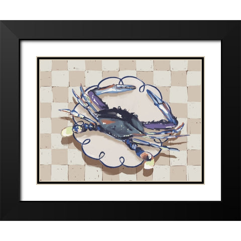 Late Lunch Blue Black Modern Wood Framed Art Print with Double Matting by Urban Road