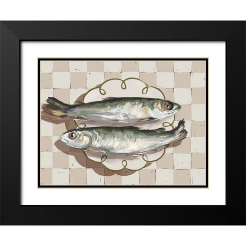 Catch of the Day Neutral Black Modern Wood Framed Art Print with Double Matting by Urban Road