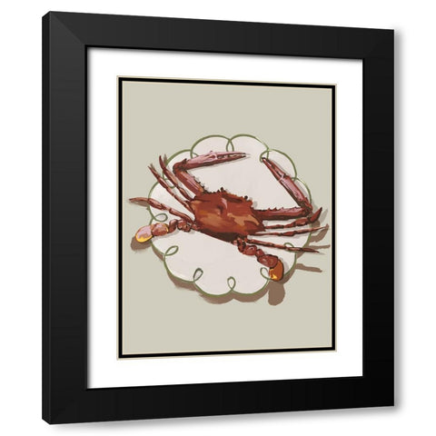 Crustacean Beige Black Modern Wood Framed Art Print with Double Matting by Urban Road