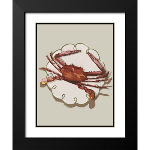 Crustacean Beige Black Modern Wood Framed Art Print with Double Matting by Urban Road