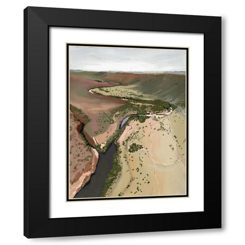 Where The River Runs Black Modern Wood Framed Art Print with Double Matting by Urban Road