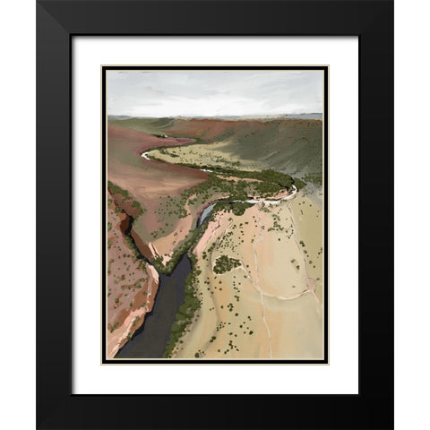Where The River Runs Black Modern Wood Framed Art Print with Double Matting by Urban Road