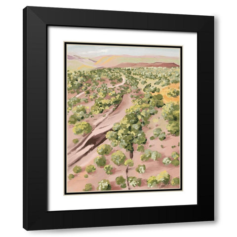 Over The Hill Black Modern Wood Framed Art Print with Double Matting by Urban Road