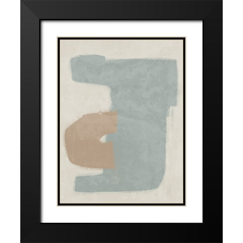 Composed Light Teal Black Modern Wood Framed Art Print with Double Matting by Urban Road