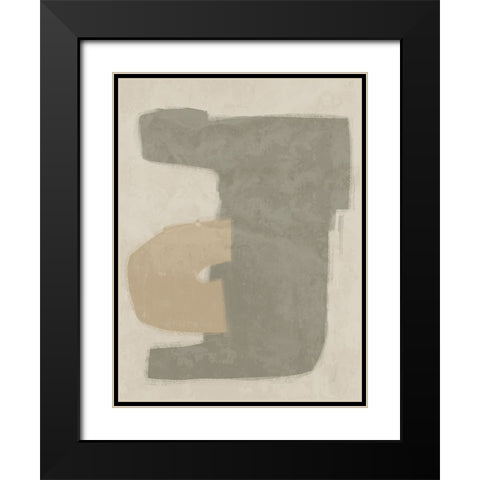 Composed Khaki Black Modern Wood Framed Art Print with Double Matting by Urban Road